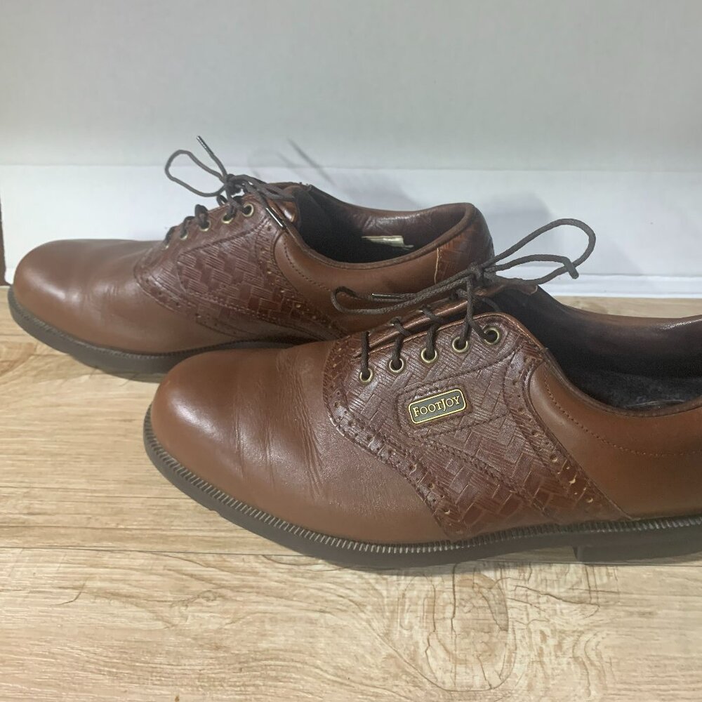 Footjoy Dryjoy Mens Golf Shoes 53525: Brown Leather: Size 8M